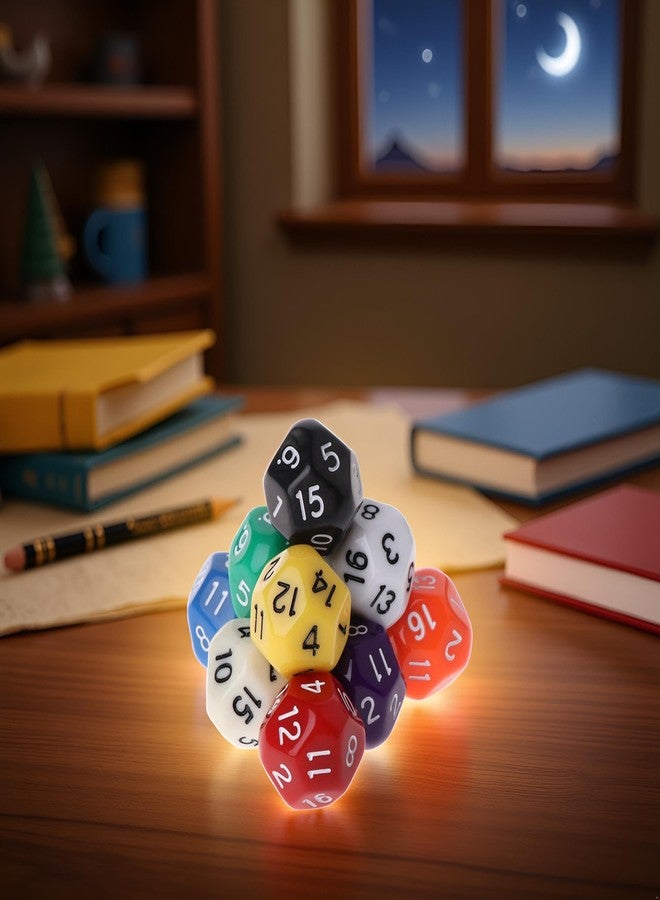 SquarezhenBo 5Pcs Polyhedral Dice for Dungeons and Dragons 16 Sided Dice Set Polyhedral Dice with Other Table Games with Random Multi Colored Assortment Playing Dice and Accessories Role Playing Dice - Image 5